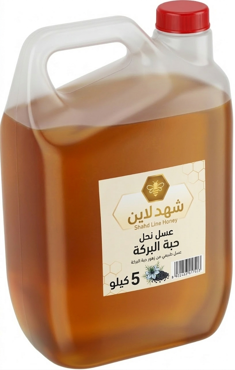 عسل حبة البركة الخام (عبوة عائلية 5 كجم)