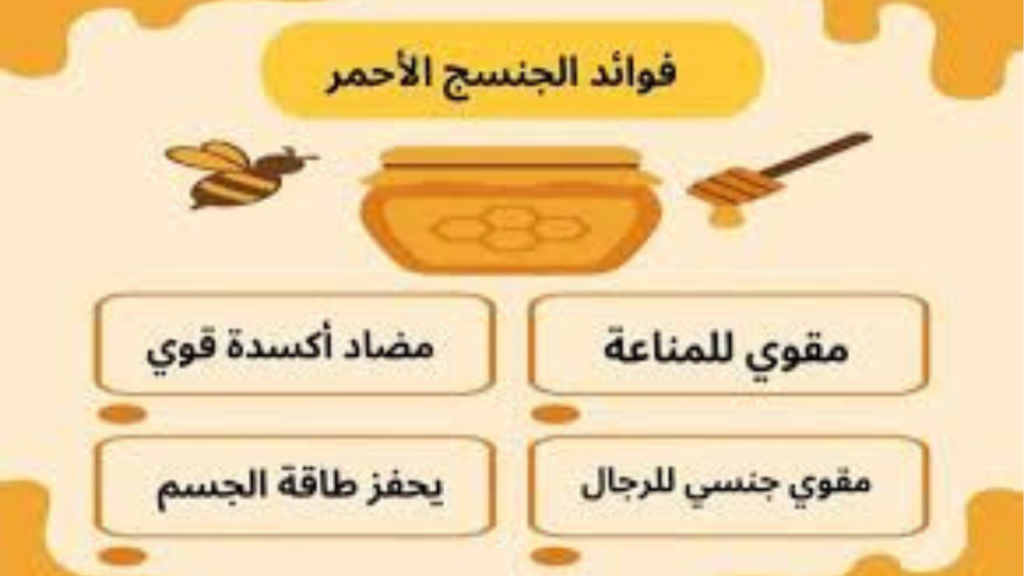 الجنسنج مع العسل فوائده، طرق الاستخدام الصحيحة، الجرعة الآمنة وأهم التحذيرات لتعزيز الطاقة والصحة الجنسية