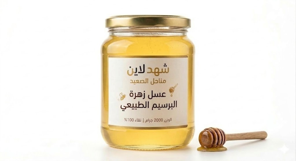 عسل البرسيم الطبيعي 2 كيلو من مناحل الصعيد شهد لاين